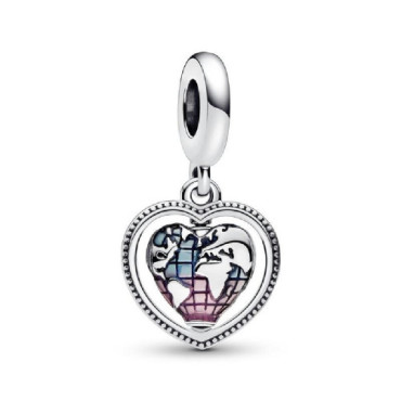 PANDORA SPINNIN HEART WORLD STERLING  - 792240C01